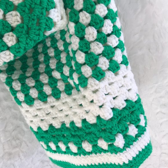 Vintage Handmade Granny Square crochet shawl shrug Retro Boho - Picture 7 of 12